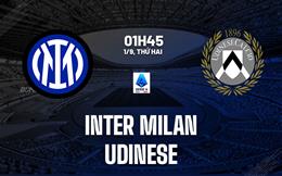 Nhận định Inter Milan vs Udinese (01h45 ngày 1/9): Tiếp đà thăng hoa