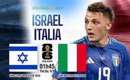 Nhận định Israel vs Italia (1h45 ngày 9/9): Không dễ cho Azzurri
