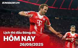 Lịch thi đấu, trực tiếp bóng đá hôm nay 26/9/2025: Munich vs Bremen