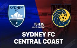 Nhận định Sydney FC vs Central Coast Mariners 15h35 ngày 25/10 (VĐQG Australia 2025/26)