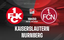 Nhận định Kaiserslautern vs Nurnberg 19h30 ngày 26/10 (Hạng 2 Đức 2025/26)