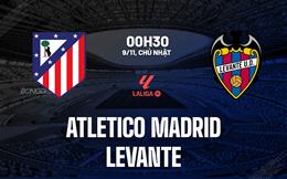 Nhận định Atletico Madrid vs Levante (0h30 ngày 9/11): Thêm 3 điểm cho chủ nhà