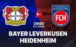 Nhận định Leverkusen vs Heidenheim (21h30 ngày 8/11): 3 điểm trong tầm tay