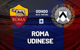 Nhận định Roma vs Udinese (00h00 ngày 10/11): Làm khó chủ nhà