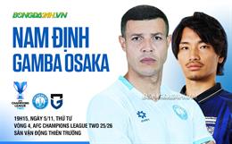 Nam Định tiếp tục thua Gamba Osaka ở AFC Champions League Two