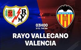 Nhận định Rayo Vallecano vs Valencia (3h00 ngày 2/12): Không dễ cho chủ nhà