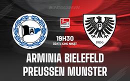 Nhận định Arminia Bielefeld vs Preussen Munster 19h30 ngày 30/11 (Hạng 2 Đức 2025/26)