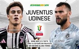 Nhận định Juventus vs Udinese (3h00 ngày 3/12): Vé đi tiếp cho chủ nhà