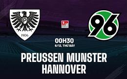 Nhận định Preussen Munster vs Hannover 0h30 ngày 6/12 (Hạng 2 Đức 2025/26)