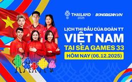 Lịch thi đấu của Đoàn TTVN tại SEA Games 33 hôm nay 6/12/2025