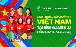 Lịch thi đấu của Đoàn TTVN tại SEA Games 33 hôm nay 7/12/2025
