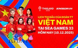 Lịch thi đấu SEA Games 33 của Đoàn TTVN hôm nay ngày 10/12/2025