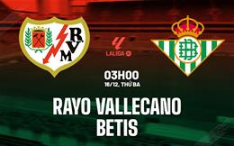 Nhận định Rayo Vallecano vs Betis (3h00 ngày 16/12): Dễ chia điểm