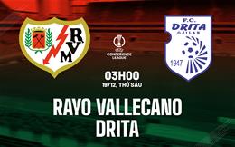 Nhận định Rayo Vallecano vs Drita (03h00 ngày 19/12): Đè bẹp đội khách
