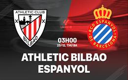 Nhận định Athletic Bilbao vs Espanyol (03h00 ngày 23/12): Đánh chiếm San Mames