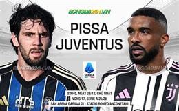 Nhận định Pisa vs Juventus (2h45 ngày 28/12): Không dễ cho đội khách