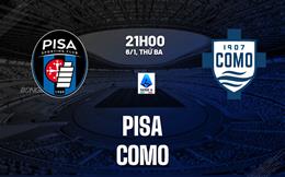 Nhận định Pisa vs Como (21h00 ngày 6/1): Đánh chiếm top 4