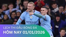 Lịch thi đấu, trực tiếp bóng đá hôm nay 01/01/2026: Sunderland vs Man City