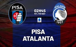 Nhận định Pisa vs Atalanta (2h45 ngày 17/1): Không dễ cho đội khách