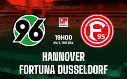 Nhận định Hannover vs Fortuna Dusseldorf 19h00 ngày 24/1 (Hạng 2 Đức 2025/26)
