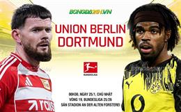 Nhận định Union Berlin vs Dortmund (00h30 ngày 25/1): Xây chắc top 2