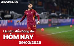 Lịch thi đấu, trực tiếp bóng đá hôm nay 09/02/2026: AS Roma vs Cagliari