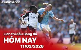 Lịch thi đấu, trực tiếp bóng đá hôm nay 11/02/2026: Man City vs Fulham