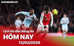 Lịch thi đấu, trực tiếp bóng đá hôm nay 12/02/2026: Brentford vs Arsenal