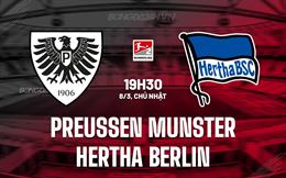 Nhận định Preussen Munster vs Hertha Berlin 19h30 ngày 8/3 (Hạng 2 Đức 2025/26)