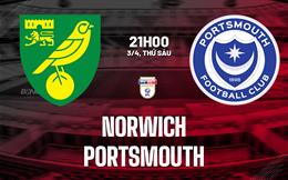 Nhận định bóng đá Norwich vs Portsmouth 21h00 ngày 3/4 (Hạng Nhất Anh 2025/26)