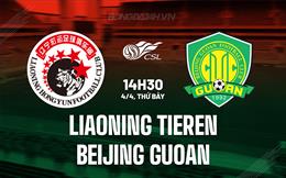 Nhận định Liaoning Tieren vs Beijing Guoan 14h30 ngày 4/4 (VĐQG Trung Quốc 2026)