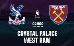 Nhận định Crystal Palace vs West Ham (2h00 ngày 21/4): Khát vọng trụ hạng