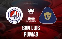 Nhận định - dự đoán San Luis vs Pumas 8h00 ngày 18/4 (VĐQG Mexico 2025/26)
