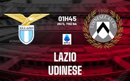 Nhận định Lazio vs Udinese (1h45 ngày 28/4): Không dễ cho chủ nhà