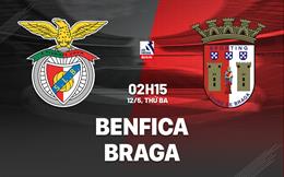 Nhận định bóng đá Benfica vs Braga 2h15 ngày 12/5 (VĐQG Bồ Đào Nha 2025/26)