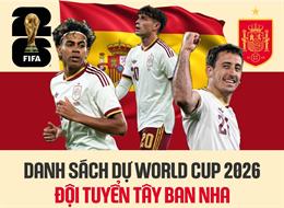Danh sách đội tuyển Tây Ban Nha thi đấu tại World Cup 2026