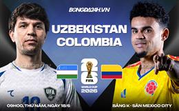 Nhận định Uzbekistan vs Colombia (9h00 ngày 18/6): Công phá được không?