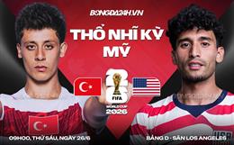 Nhận định Thổ Nhĩ Kỳ vs Mỹ (9h00 ngày 26/6): Chiến đấu vì danh dự