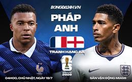 Trực tiếp bóng đá Pháp vs Anh 4h00 ngày 19/7 (World Cup 2026)