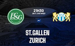 Nhận định bóng đá St.Gallen vs Zurich 21h30 ngày 26/7 (VĐQG Thụy Sĩ 2026/27)