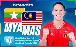 Nhận định Myanmar vs Malaysia (17h00 ngày 25/7): Quyết đấu vì cơ hội đi tiếp