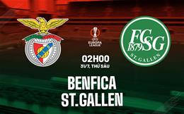 Nhận định bóng đá Benfica vs St.Gallen 2h00 ngày 31/7 (Europa League 2026/27)