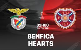 Nhận định bóng đá Benfica vs Hearts 2h00 ngày 7/8 (Europa League 2026/27)