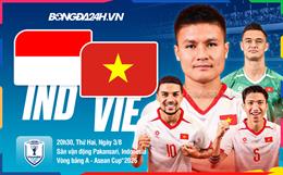 Trực tiếp bóng đá Indonesia vs Việt Nam 20h30 ngày 3/8 (ASEAN Cup 2026)