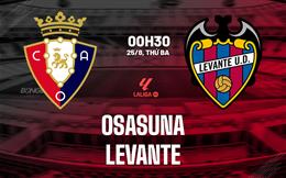 Nhận định Osasuna vs Levante (00h30 ngày 25/8): Lợi thế sân nhà
