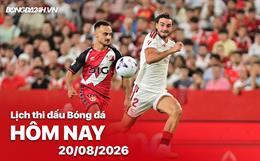 Lịch thi đấu, trực tiếp bóng đá hôm nay 20/08/2026: Vallecano vs Alaves