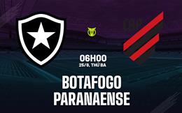 Nhận định bóng đá Botafogo vs Paranaense 6h00 ngày 25/8 (VĐQG Brazil 2026)