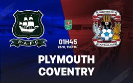 Nhận định Plymouth vs Coventry (01h45 ngày 26/8): Sky Blues tìm lại đà hưng phấn