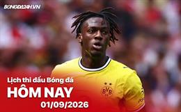 Lịch thi đấu, trực tiếp bóng đá hôm nay 01/09/2026: Hamburg vs Dortmund