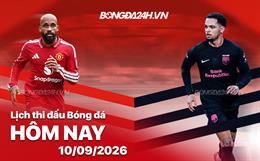 Lịch thi đấu, trực tiếp bóng đá hôm nay 10/09/2026: MU vs Sabah